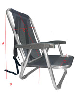 Cargar imagen en el visor de la galería, Silla Playa Pesa Alum. Baja C/mochila Apta 120kg Buzios Zaka