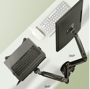 Soporte Doble Para Monitor De 17 A 30 + Soporte Notebook color gris o negro!!!!