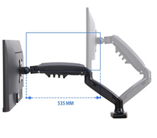 Cargar imagen en el visor de la galería, Soporte Movil Para Monitor De 17" A 30" escritorio, NORTH BAYOU  F-80. Sistema a gas, ( no a resorte) GRIS.