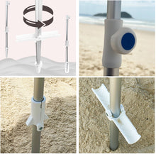Cargar imagen en el visor de la galería, Sombrilla de Playa 2.00 mts Premium en Aluminio con Corta Viento y Tirabuzon incluido !!