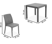 Cargar imagen en el visor de la galería, Conjunto De Jardin Simil Rattan Mesa+ 4 Sillas sin posabrazo en color CHOCOLATE !!!