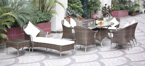 REPOSERA CHAISE LOUNGE EN RATTAN Y ACERO INOXIDABLE!!!