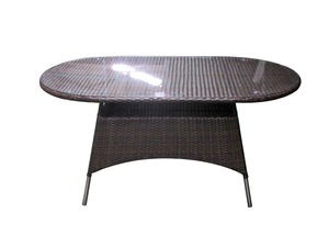 Mesa Aluminio Y Rattan Sintético C/tapa Cristal!!!