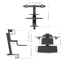 Cargar imagen en el visor de la galería, Soporte Escritorio Doble Monitor-teclado 22 a 27&quot;!!!