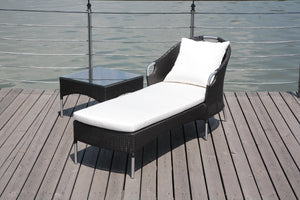 REPOSERA CHAISE LOUNGE EN RATTAN Y ACERO INOXIDABLE!!!