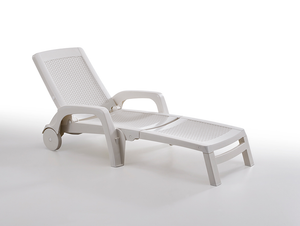 Reposera De Piscina ITALIANA Simil Rattan en BLANCO!!!