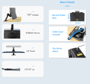 Soporte Monitor Y Teclado Escritorio Ergonómico De 22 A 32"