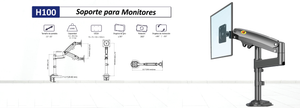 Soporte Monitor Para Escritorio Doble Brazo De 22 A 35.