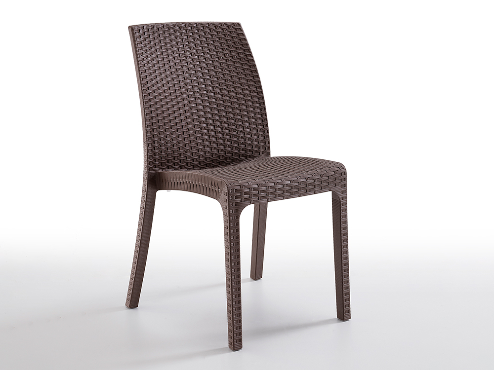 Silla Para Jardin Italiana Simil Rattan Marron!